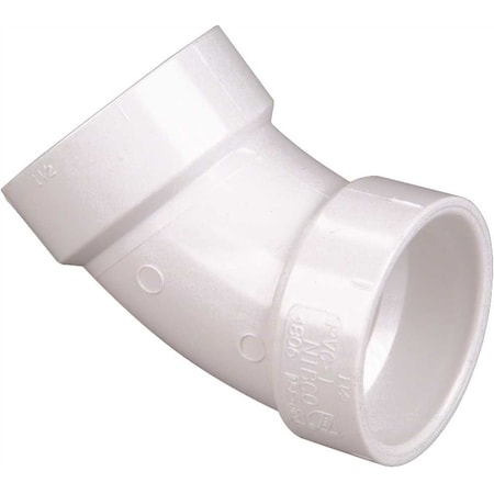 Nibco 6 in. PVC DWV 45-Degree Hub x Hub Elbow Fitting C4806HD6